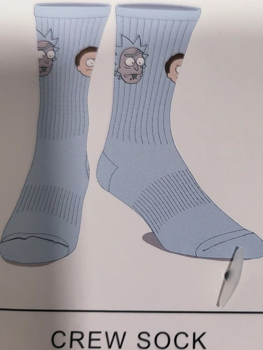 BIOWORLD Men's Light Blue Crew Socks - Rick And Morty - Size 10-13 - 3 Pair